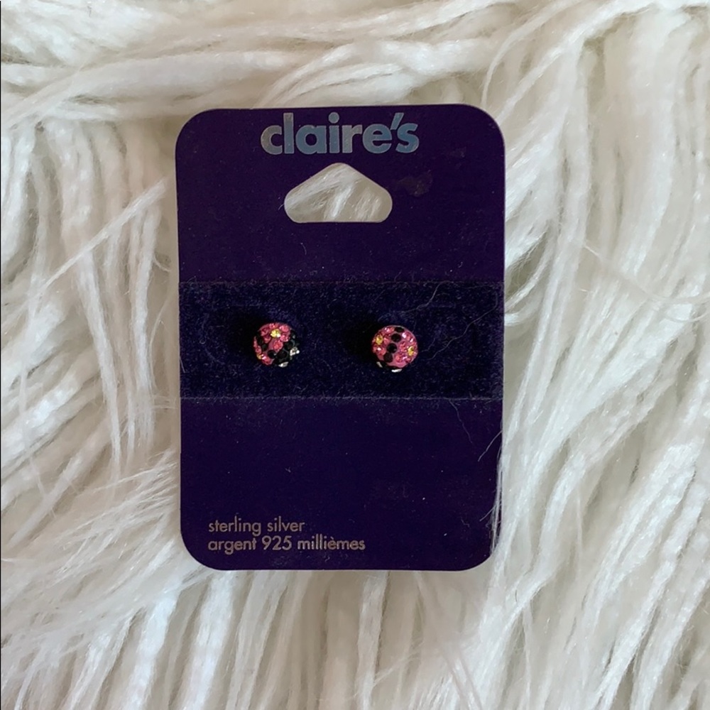 Claire’s Sterling Silver Lady Bug Stud Earrings